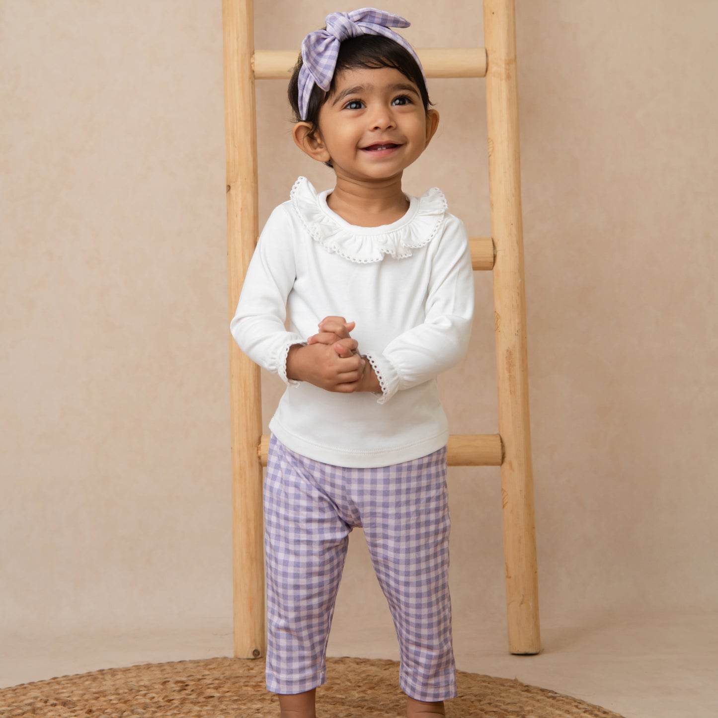 Orchid Gingham Organic Leggings