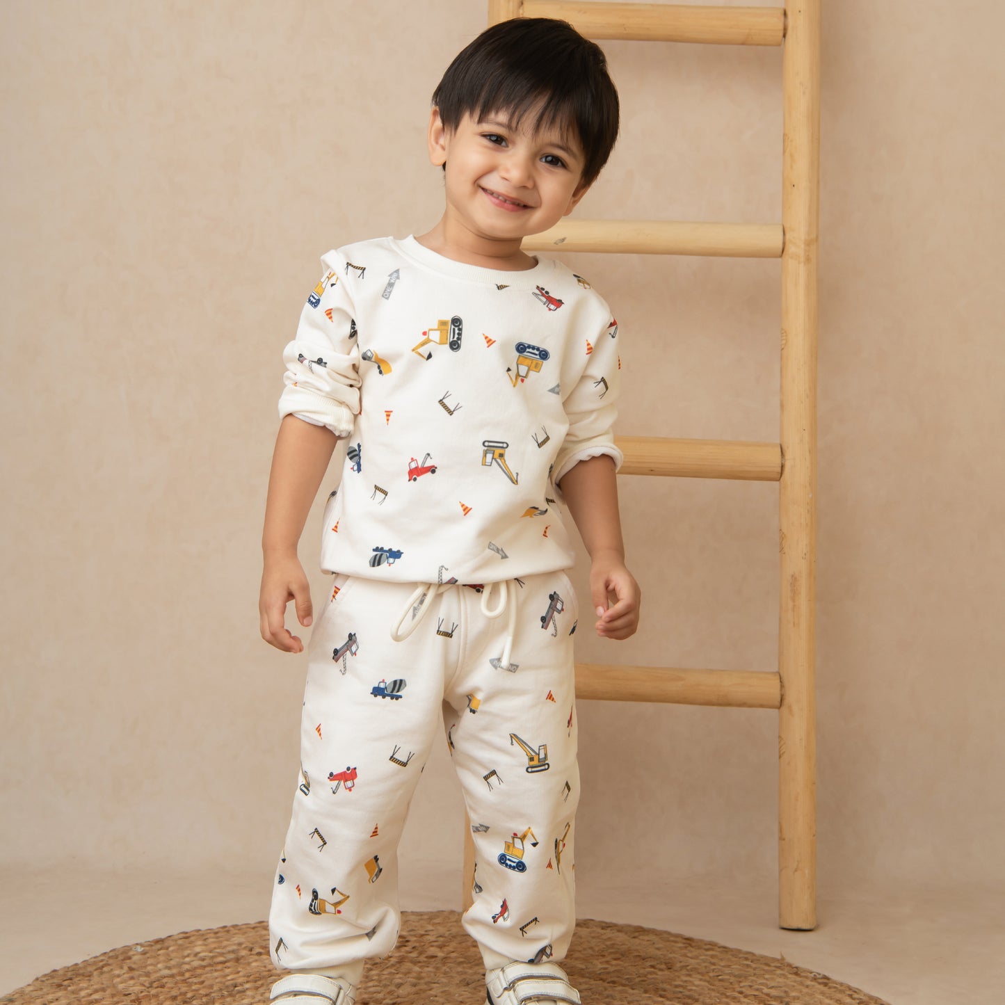 Shop Construction Organic Fleece Over Size Sweatshirt online for your 4-5 years baby - CotandCandyBaby