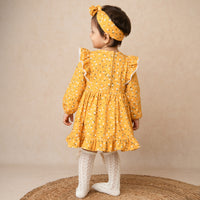 Load image into Gallery viewer, Shop Vintage Floral Organic Long Sleeve Ruffle Dress for your 0-24 months baby - CotandCandyBaby
