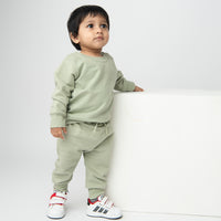 Load image into Gallery viewer, Shop tea color organic fleece oversized sweatshirt for your 6-12 months baby - CotandCandyBaby
