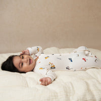 Load image into Gallery viewer, Shop Construction Organic Footed Sleepsuit for your 3-6 months baby - CotandCandyBaby
