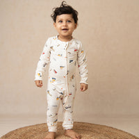 Load image into Gallery viewer, Buy Construction Organic Footed Sleepsuit for your 0-3 months baby - CotandCandyBaby
