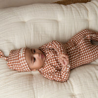 Load image into Gallery viewer, Ginger Gingham Organic Footed Sleepsuit
