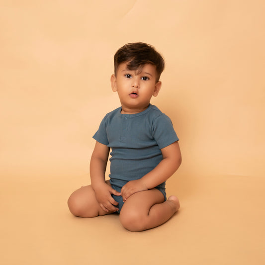 Denim Organic Short Sleeve Bodysuit