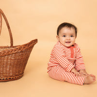 Load image into Gallery viewer, Long Sleeve Bodysuit - Berry Stripe
