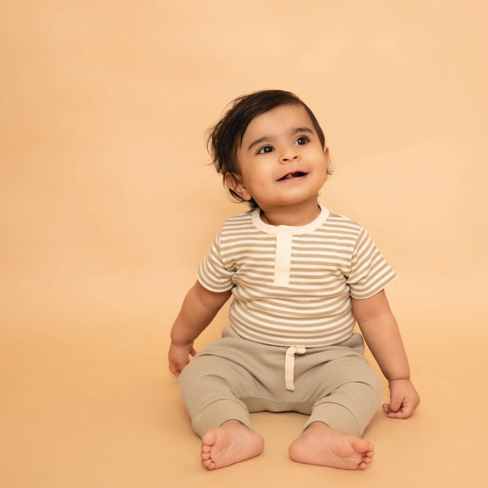 Dewkist Stripe Organic Short Sleeve Bodysuit