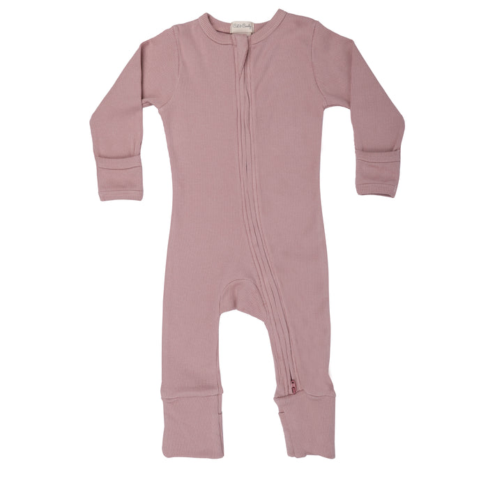 Blush Pink Organic cotton full sleeve Zip suit