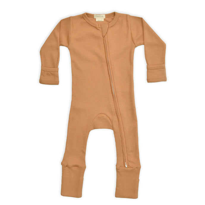 Camel Organic cotton full sleeve Zip Suit