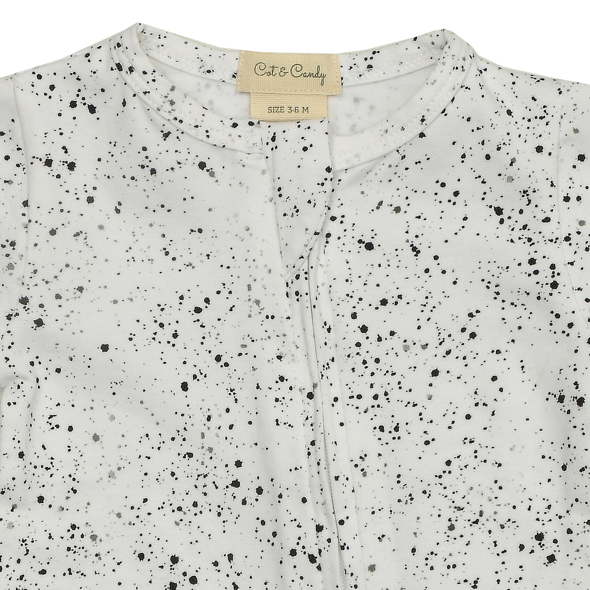 Dalmatian Print Organic cotton Long sleeve Zip suit for baby girl
