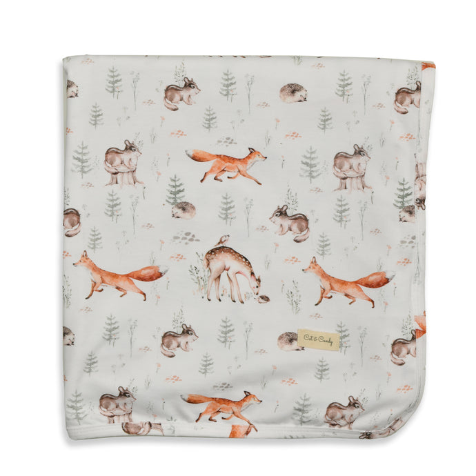 Fox Collection Organic Jersey Swaddle Wrap for newborn baby