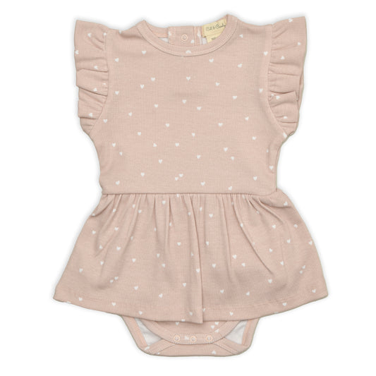 Heart Print Organic Skater Dress