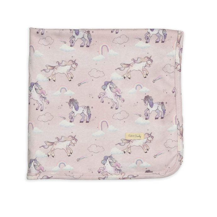 Unicorn Print Organic Jersey Swaddle Wrap for newborn baby