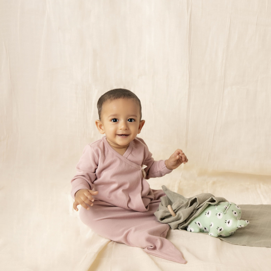 Blush Pink Organic Kimono Gown