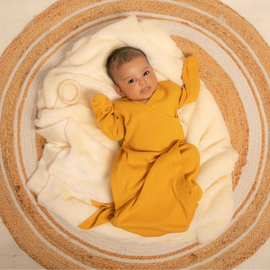 Mustard Organic Kimono Gown